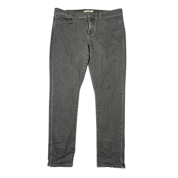 Levi’s 311 Shaping Skinny Stretch Denim Jeans Mid Rise Black Wash Womens 34 - Picture 1 of 7